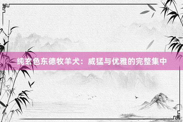 纯玄色东德牧羊犬：威猛与优雅的完整集中
